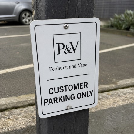 Branded road signs with logo